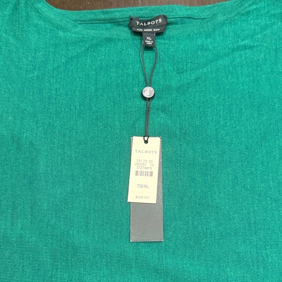 Talbots Kelly Green Sweater. Flattering cut and sleeve length. - Picture 2 of 11